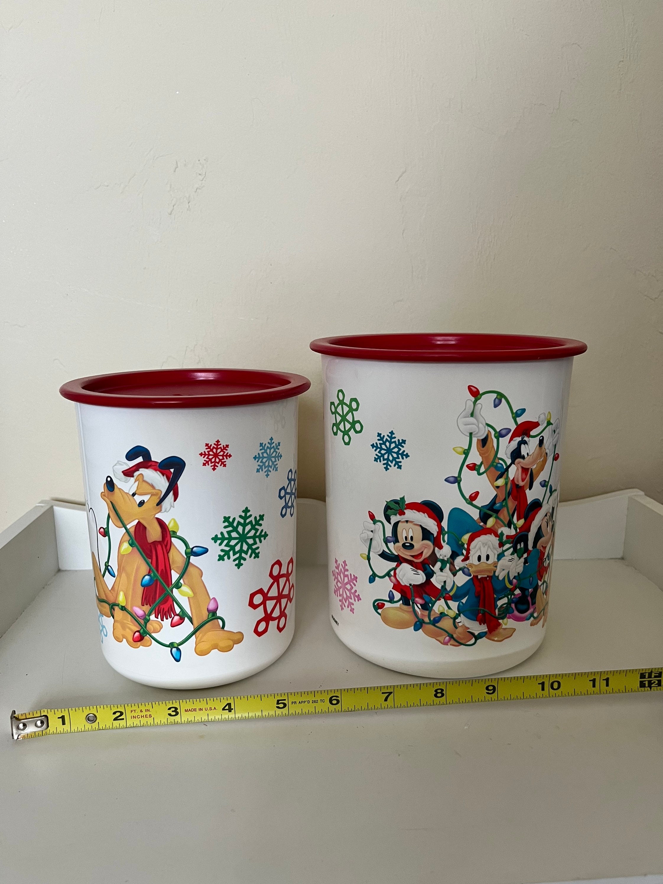 Set of 4 Tupperware Disney Canisters Mickey Mouse Minnie Goofy Donald Duck