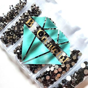 Multi-Size Jet Black Flatback Rhinestones