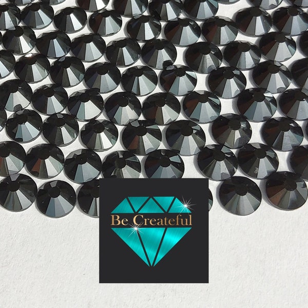 FLATBACK Jet HEMATITE Rhinestones