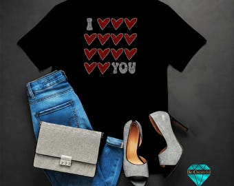 I Heart You Rhinestone Transfer