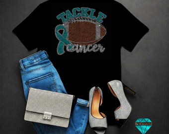 Tackle Cancer Awareness Rhinestone Transfer
