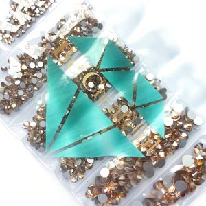 Multi-Size Champagne Flatback Rhinestones