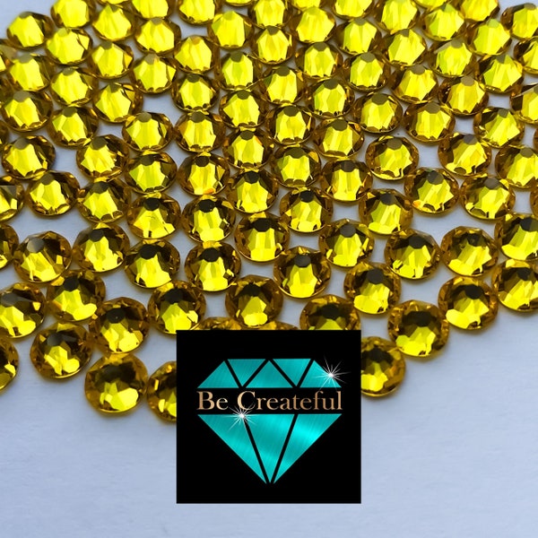 FLATBACK Citrine Yellow Rhinestones