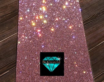 Adhesive Pink Glass Rhinestone Sheets