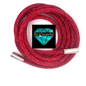 Light Siam Red Rhinestone Hoodie String Rope