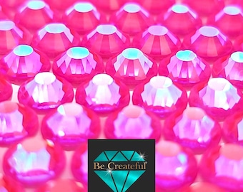 FLATBACK Neon Rose AB Rhinestones