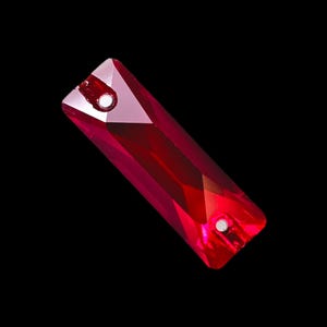 Light Siam Cosmic Baguette SHAPED Sew On Rhinestone