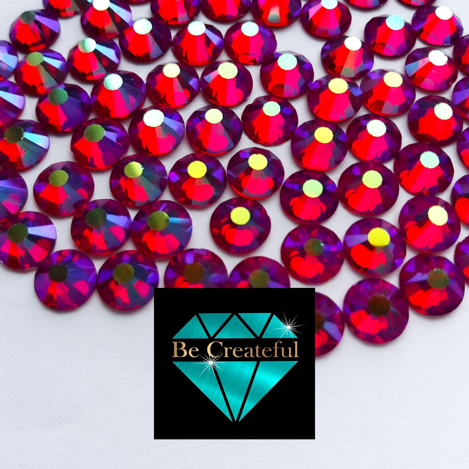 Flawless Siam AB Rhinestones - Flat back, non-hot fix quality rhinestones in various sizes main image 0