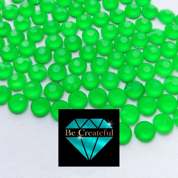 FLATBACK Neon Green Rhinestones