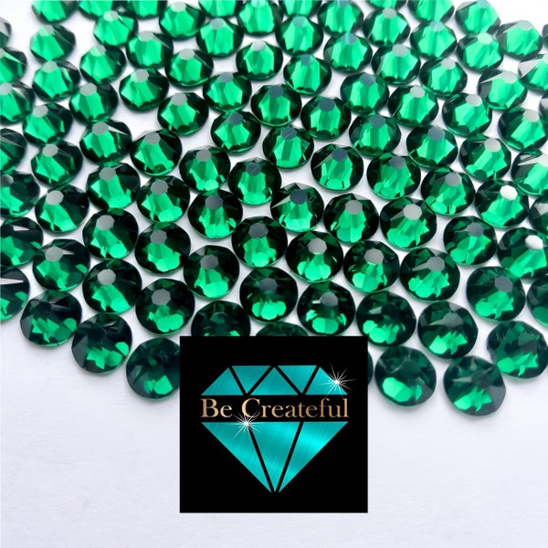 FLATBACK Emerald Green Rhinestones