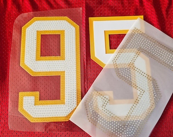 8" Varsity Twill and Rhinestone Number - Iron On Patch