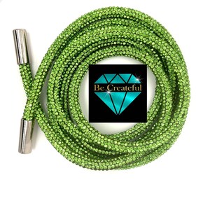 Peridot Green Rhinestone Hoodie String Rope