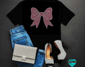 8.5 Inch Rhinestone Bow Transfer