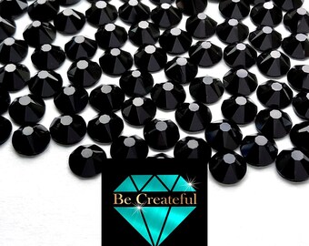 FLATBACK Jet Black Rhinestones