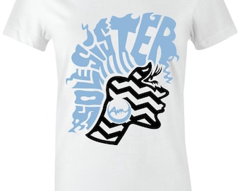 Sole Sister 3 "Fearless" Juniors/Women's T-Shirt to Match Jordan 1 "UNC" University Blue 2021