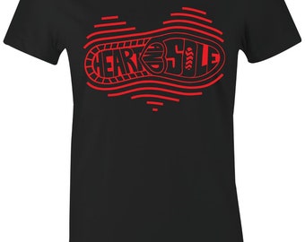 Heart & Sole - Juniors/Women's T-Shirt to Match Jordan 4 "RED THUNDER"