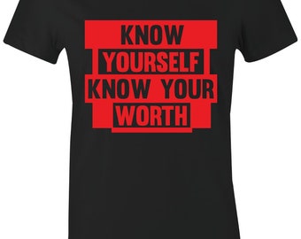 Know Yourself - Juniors/Women's T-Shirt to Match Jordan 4 "RED THUNDER"