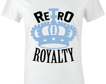 Retro Royalty - Juniors/Women's T-Shirt to Match Jordan 1 "UNC" University Blue 2021