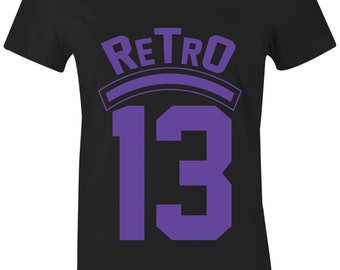Retro 13 - Juniors/Women T-Shirt to Match Jordan 13 Court Purple