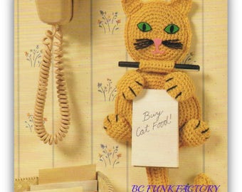 Cat Crochet Pattern Crochet Home Decor Cat Memo Holder PDF Digital Crochet Pattern Almost Free