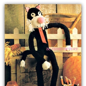 Cat Crochet Pattern Vintage Tom Cat Sylvester Stuffy Boys Girls Toy PDF Crochet Pattern Instant Download