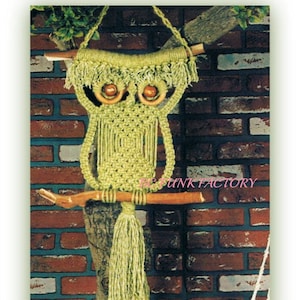 Macrame Owl Pattern - Vintage Macrame Wall Hanger Pattern - Home Decor Macrame - 24&quot; Long Owl PDF Macrame Pattern Instant Download