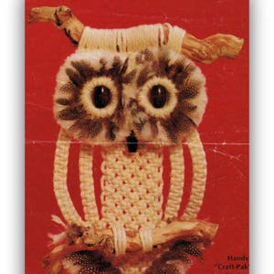 Macrame Owl Pattern Vintage 1970's Owl Home Decor - DIY Macrame - PDF Macrame Pattern Instant Download