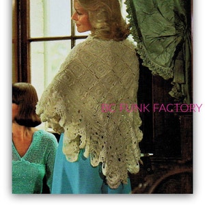 Shawl Crochet Pattern Women's Shawl - Wrap Vintage 1970's PDF Crochet Pattern DIY Crochet