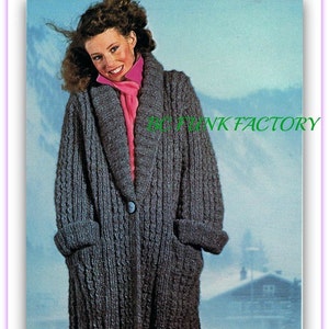 Sweater Coat Knitting Pattern Women's Knitting Size 10-12-14-16 PDF Knitting Pattern Digital Knitting