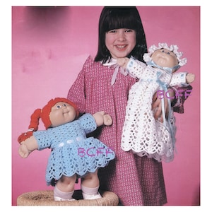 PDF Doll Clothes Crochet Pattern - Cabbage Patch Dresses  Plus Hat Crochet Pattern Printable Download