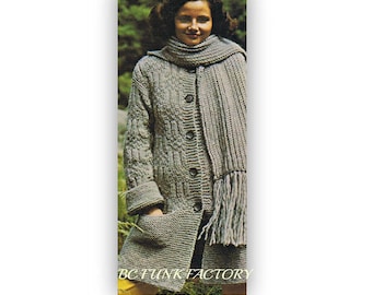 Aran-trui PDF-breipatroon - Aran-trui jas damesbreipatroon PDF-breipatroon direct downloaden