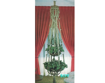 Plant Hanger Pattern Macrame Triple Plant Hanger Vintage 1970 PDF Pattern Home Decor Instant Download