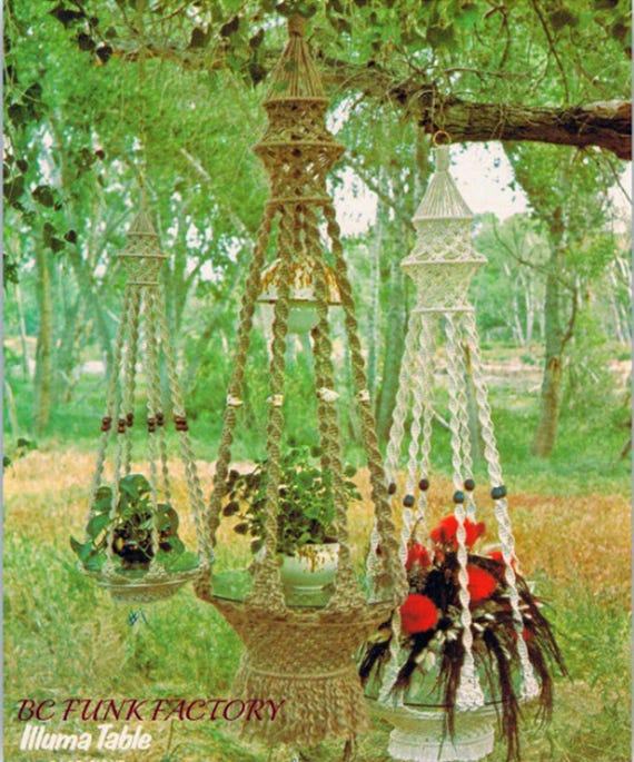 Macrame Pattern Hanging Table 1970's Home Decor Macrame PDF. ENGLISH