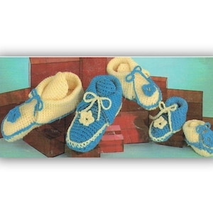 Slipper Crochet Pattern - Moccasin Slippers Men - Women & Children Sizes - PDF Crochet Pattern - Family Slipper Pattern