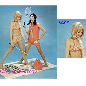 Crochet Pattern Women Bikini - Summer Crochet Bathing Suit Cover up including Tote Bag Crochet Pattern PDF