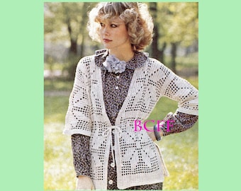 filet crochet cardigan pattern