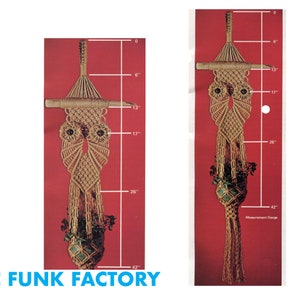 Macrame Pattern Pot Hanger Vintage 70&#39;s OWL Plant Hanger Macrame Pattern PDF