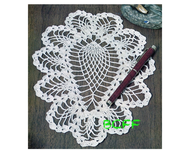 Pineapple Doily Motif Crochet Pattern Thread Crochet Pattern Home Decor crochet PDF Crochet Pattern image 1