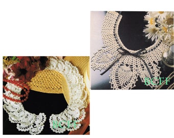 Patrones de crochet para cuellos de encaje para niñas, mujeres y madres. Cuello Peter Pan de moda. Cuellos de crochet de hilo victoriano. Patrón de crochet en PDF.