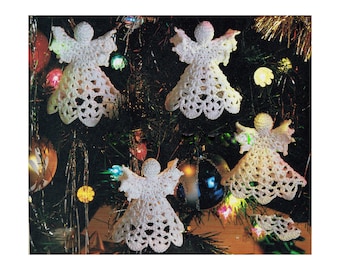 Häkelanleitung Weihnachtsengel Vintage Weihnachtsdeko für Baum PDF Häkelanleitung