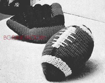 Football Pillow Crochet Pattern Sport Pillows Baseball Mitt Pillow PDF Crochet Pattern Instant Download