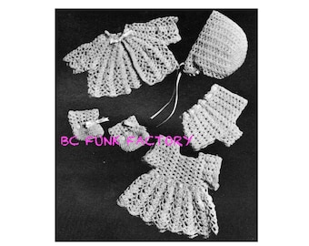 PDF Doll Clothes Crochet Pattern - 14 Inch Doll Clothes Dress - Jacket - Bonnet  Crochet Pattern Printable Download