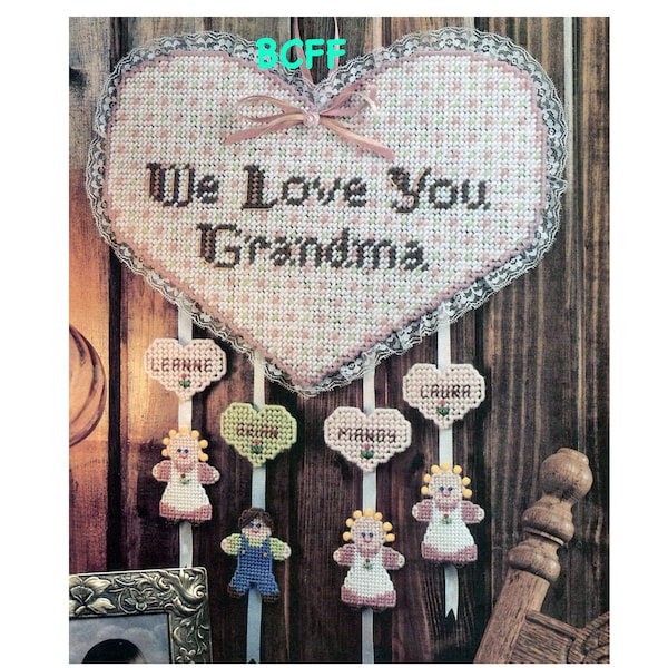 Plastic Canvas Wall Hanging Pattern We Love You Grandma Vintage Plastic Canvas 7 Mesh Pattern