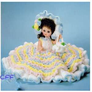 Bed Doll Crochet Pattern - Home Decor Crochet - Bed Doll Dress PDF Crochet Pattern image 1