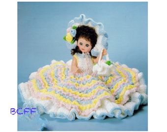 Bed Doll Crochet Pattern - Home Decor Crochet - Bed Doll Dress PDF Crochet Pattern