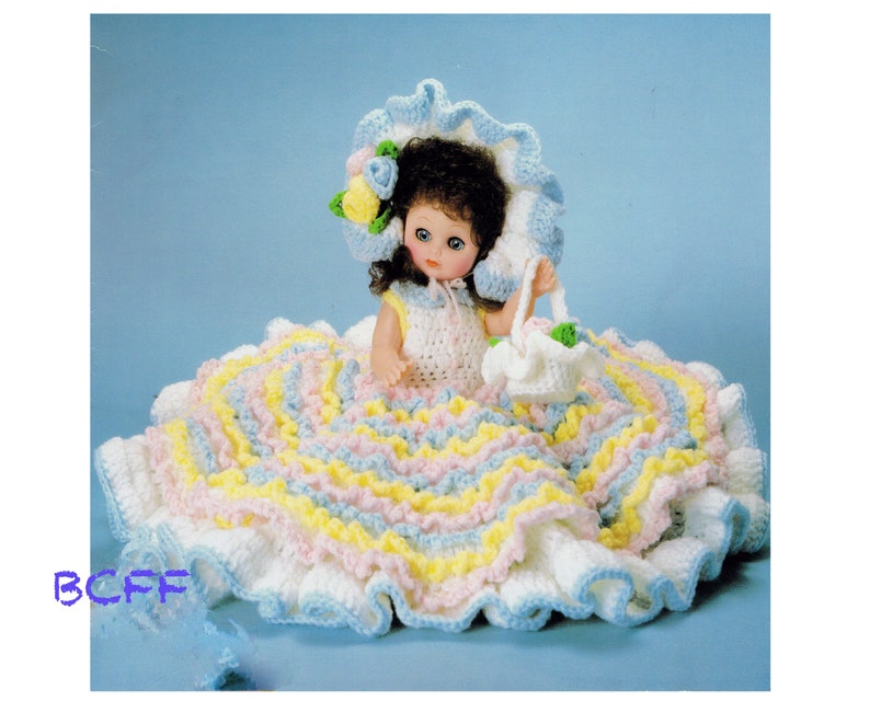 Bed Doll Crochet Pattern - Home Decor Crochet - Bed Doll Dress PDF Crochet Pattern image 1