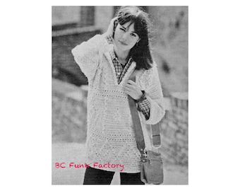 Women's Crochet Tunic Tops - Two Womens Crochet Patterns Vintage 1970's PDF Crochet Pattern Instant Download