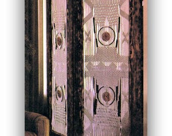 Macrame Room Divider - Screen - Vintage 1970's Home Decor Macrame PDF Pattern Instant Download Almost Free