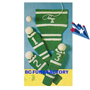Knitting Pattern Golf Club Covers Vintage 1960&#39;s PDF Knitting Pattern