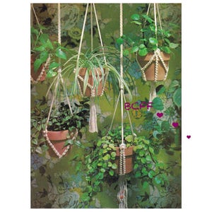 Suspension pour plante vintage au crochet, porte-plantes, décoration d'intérieur, motif au crochet PDF, téléchargement immédiat